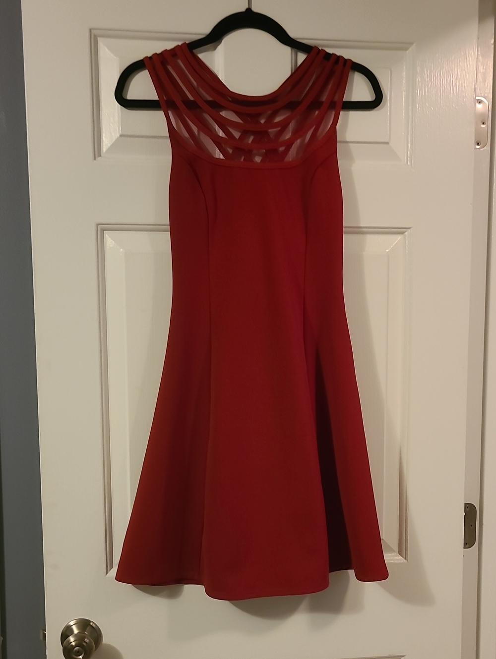 Vintage 1998 New Port News Red Sleeveless Dress w/ Strappy Neckline